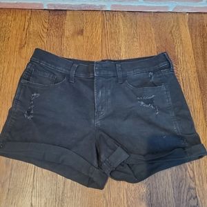 Old Navy Boyfriend distressed black shorts